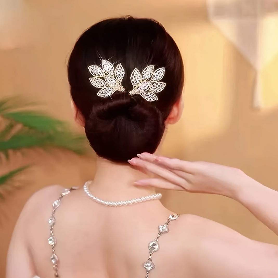 

Elegant Ocean Star Rhinestone Hair Bun Maker - Hypoallergenic Alloy, Perfect For Women & Girls 14+