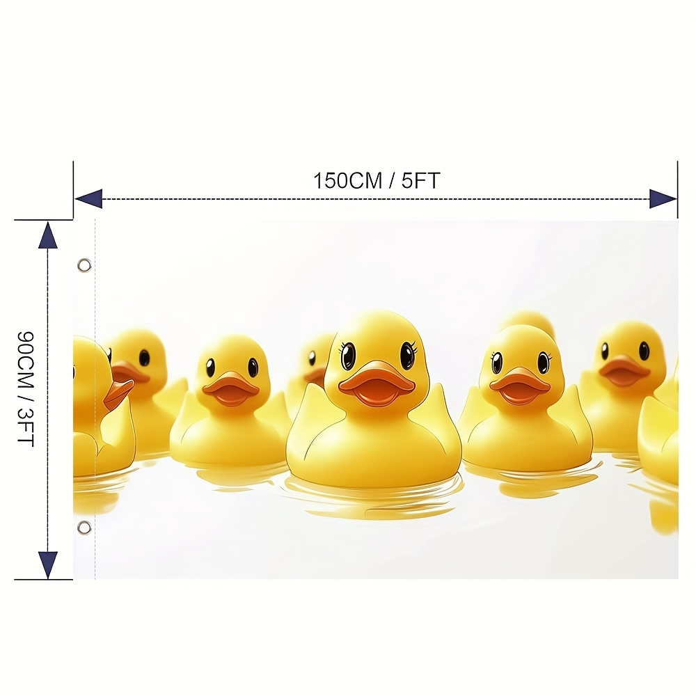 TEMU 1pc Modern Art Flag With Adorable Yellow - Durable Polyester, High-definition Print For Outdoor Yard & House Decoration - No Pole Included, Duck