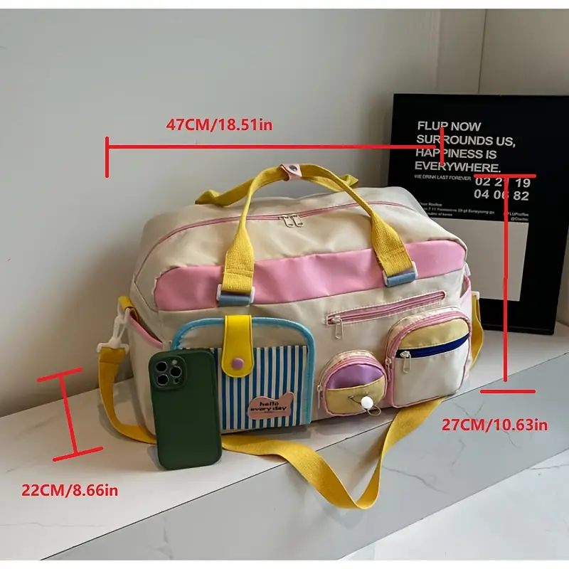 旅行包行李包多巴胺瑜伽游泳健身包女短途出差登机旅行袋轻便行李收纳袋 商品详情 21