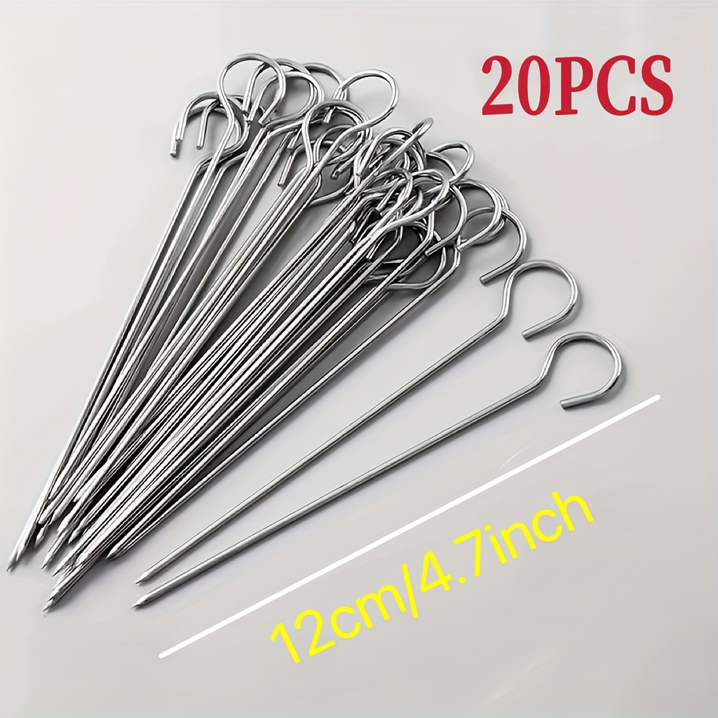 E-shop 12 cm lange Ofenspieße im 20er/30er Pack, Edelstahl-Grillspieße zum sicheren Aufhängen von Fleisch für die Ofennutzung. Geeignet für das
