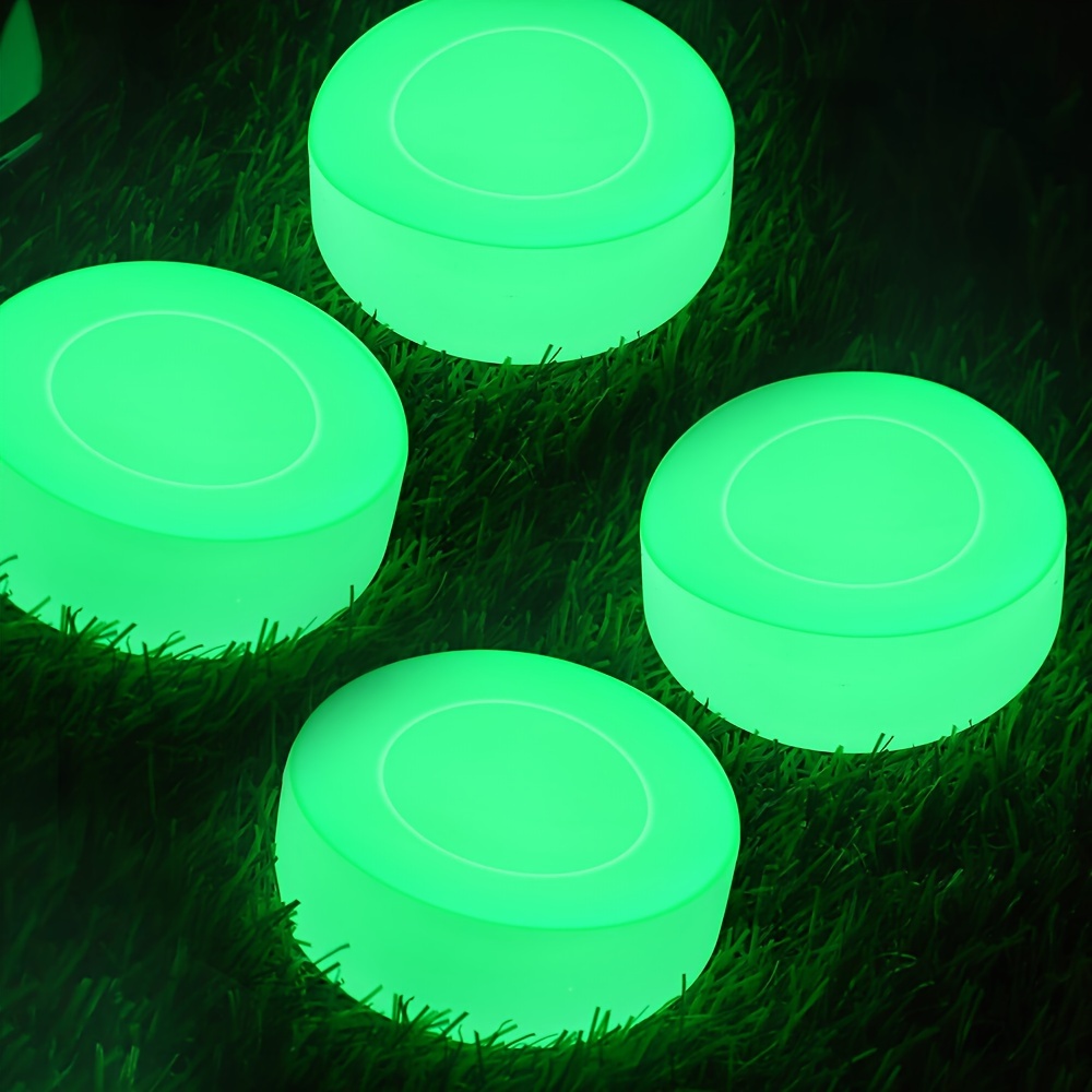 

Glow In The Dark Hockey Pucks Set Of 1/2/3/4, Pvc Training Pucks With Drawstring Bag, Ideal For Night Sports & Training, Suitable For 14+