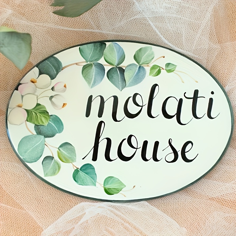TEMU Placa de puerta acrílica personalizada con diseño de de personalizado, letrero de dirección de pared para decoración del hogar al , diseño