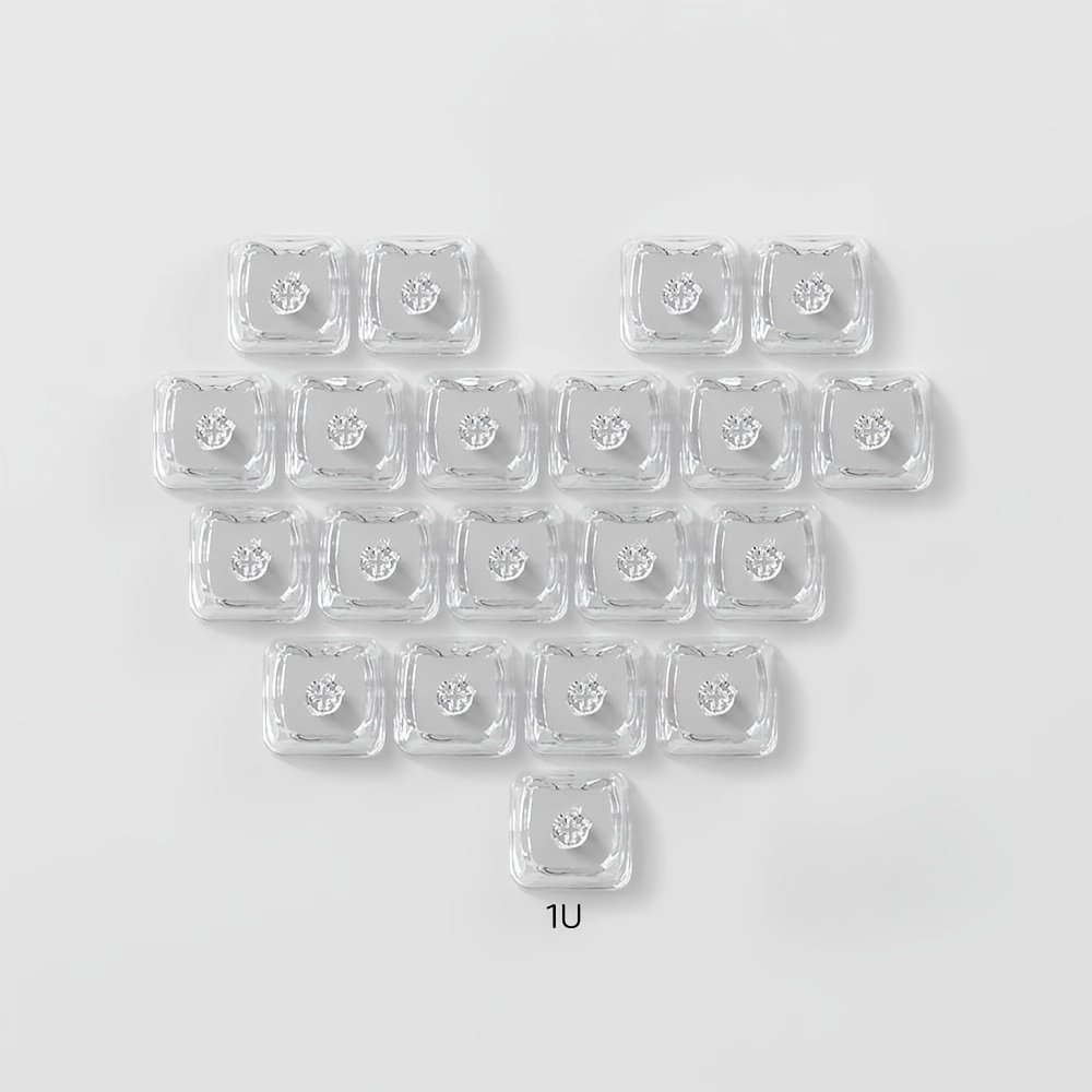 TEMU 20pcs Typing Pbt 1u Keycaps With Unique Cats Head Mao Transparent Keycap No Engraved Keycap For Keyboards Enthusiasts