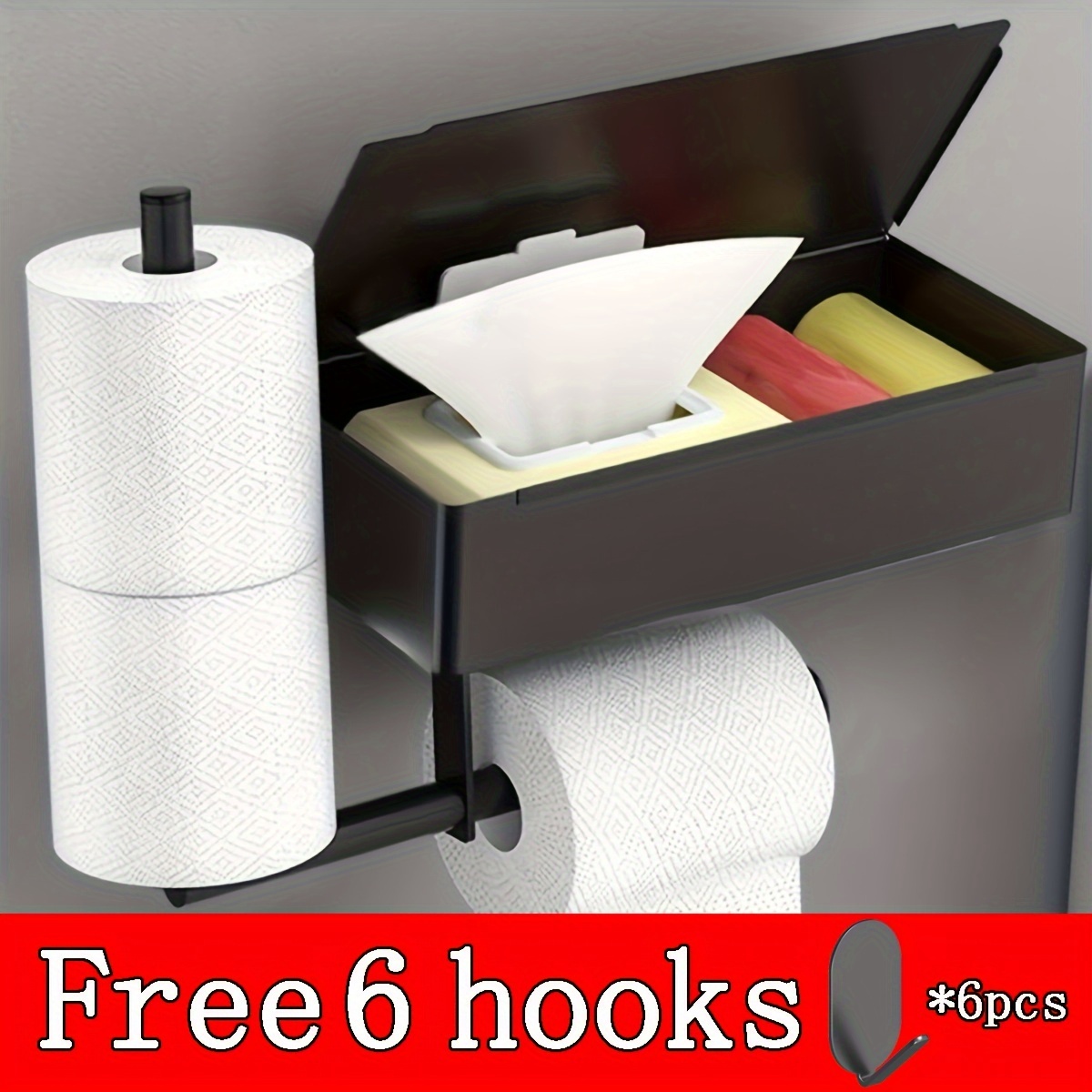 

1pc -mounted Wet Box, -saving Bathroom Dispenser, -adhesive , Unfinished, For Restrooms