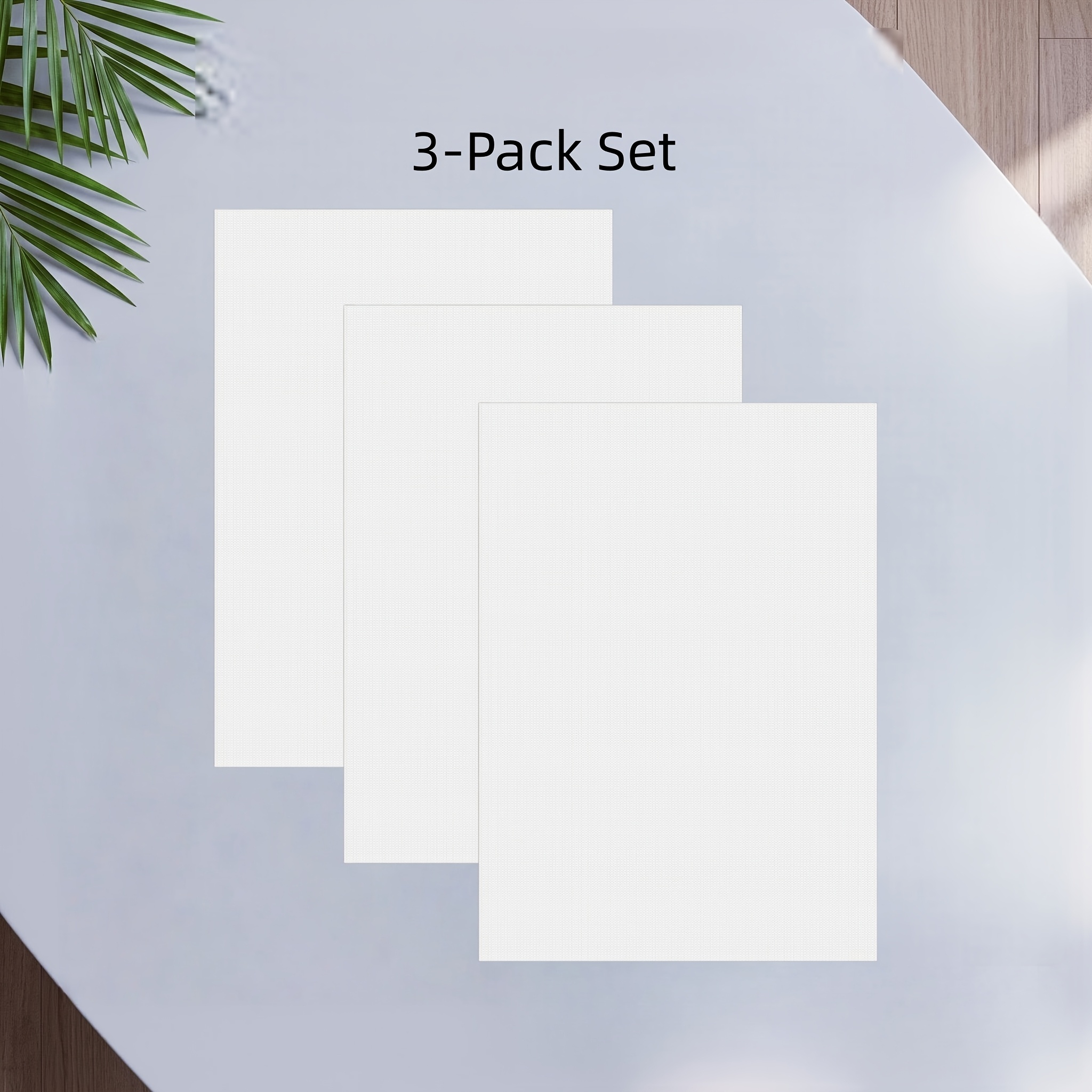 Set 3/6 kosov 50x70 cm belih praznih platnenih plošč - trpežno ročno izdelano platno za oljno slikanje, ustvarjalna osnova za oljno slikanje s