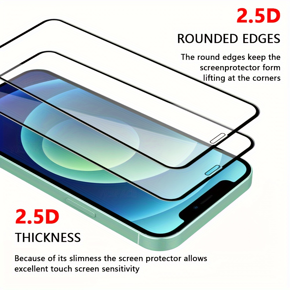 3-Pack Glossy Tempered Glass Screen Protectors, 9H Hardness, 2.5D Edge, Anti-Scratch, Bubble-Free for iPhone 6, 7, 8 Plus, X, XS, XR, XS Max, 11, 12 Mini, 13, 14 Pro Max