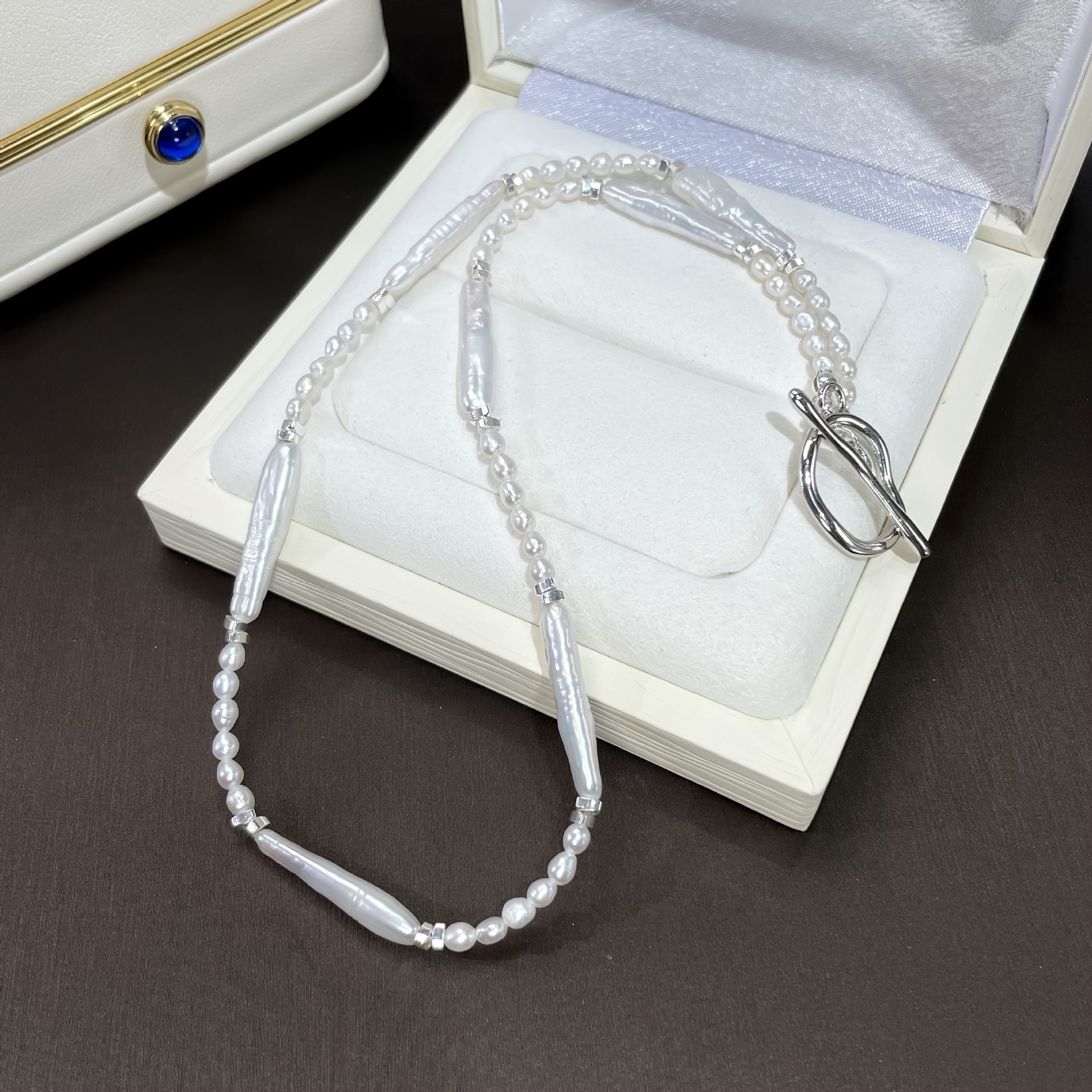 elegant sterling silver baroque pearl necklace natural   cute japanese korean style versatile for daily vacation wear ideal valentines day gift for girlfriend details 1