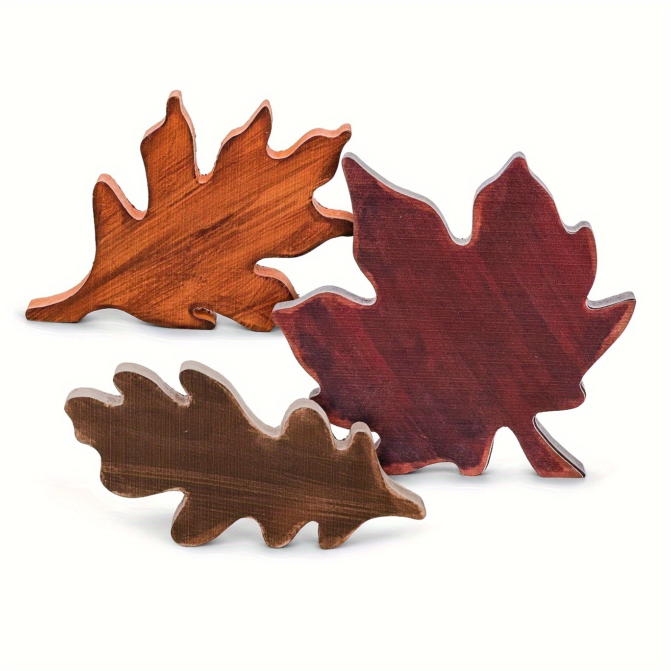 

3pcs Set Vintage Maple Leaf Wooden Signs - Autumn Thanksgiving Table Decor, Freestanding Centerpieces For & Farmhouse Style Home Office, Fall Decorations For Home, Thanksgiving