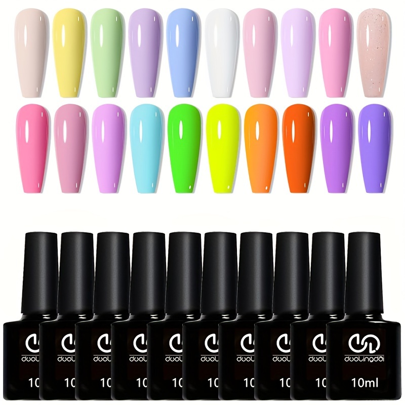 

Dopamine Macaron Gel Nail Polish - Vibrant White, Pink, Green, Cyan, & Violet Colors | Semi-permanent Uv Gel For Diy Manicures | Lead-free & Scent-free Nail Polish Gel Color Set