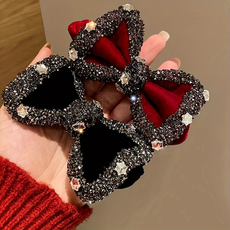 

1/2pcs Women' Autumn And Winter Velvet Bow Large Hair Ring High-end Outing Hair Rope