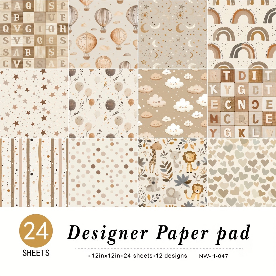 

24 12x12in Cloud , Aesthetic Decorative Craft Supplies For Diy , Planners, Wrapping, And Scrapbooking Decor