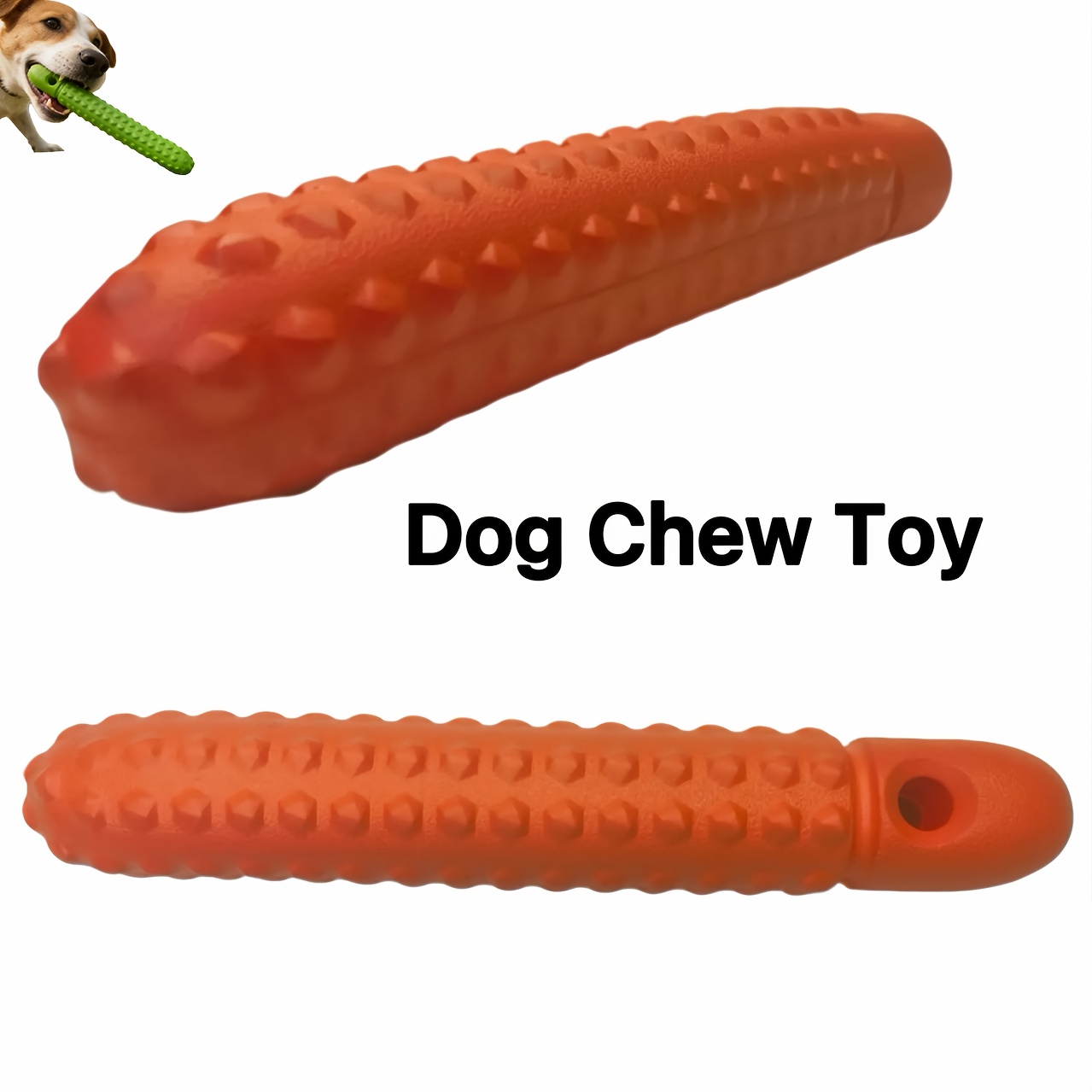 TEMU Billydino Durable Corn-shaped Dog Chew Toy, Tug Of War & Interactive Training Toy, Non-slip Grip Handle, Eva Pet Toy For Small, Medium & Large
