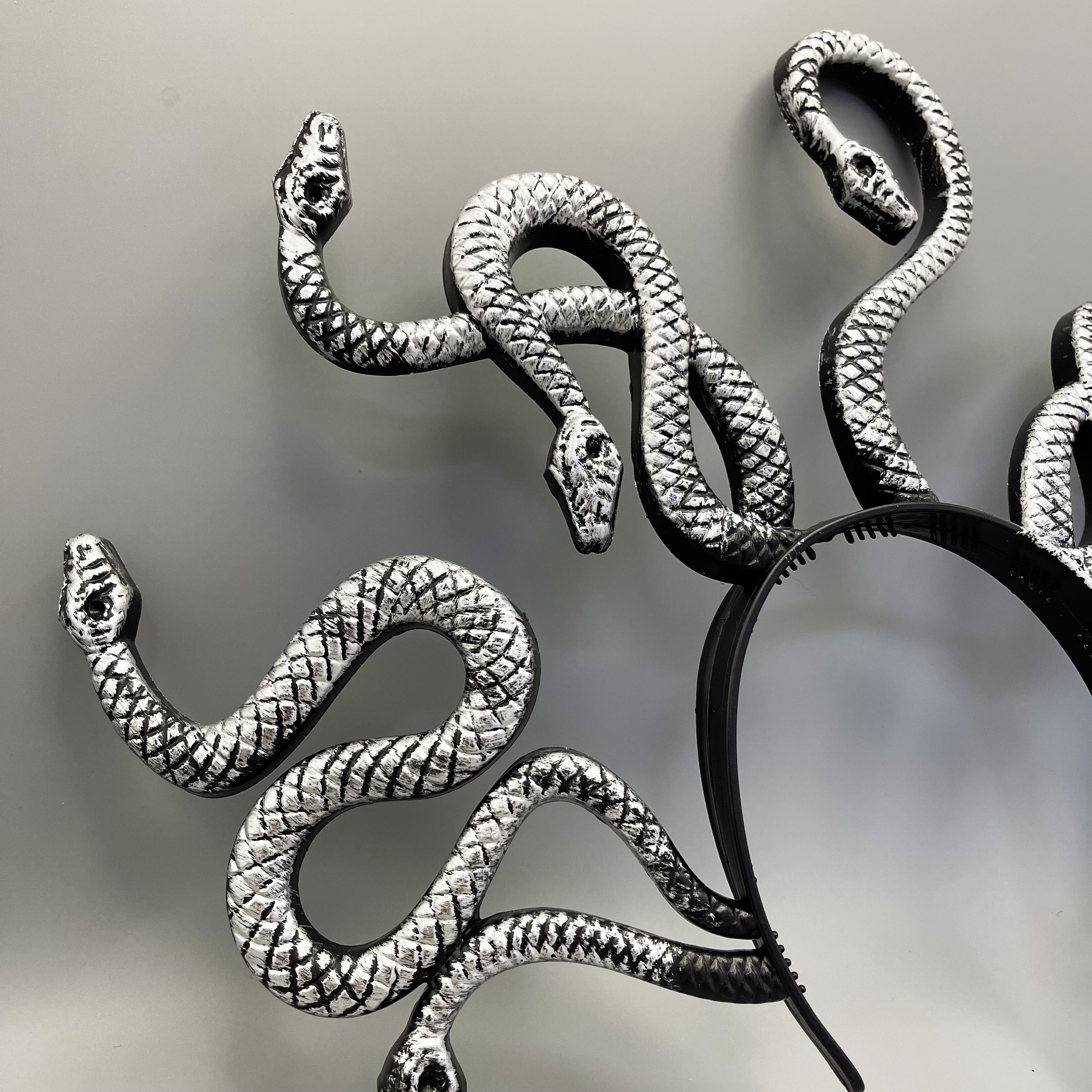 Retro Distressed Nine-Headed Snake Medusa Headband for Halloween
