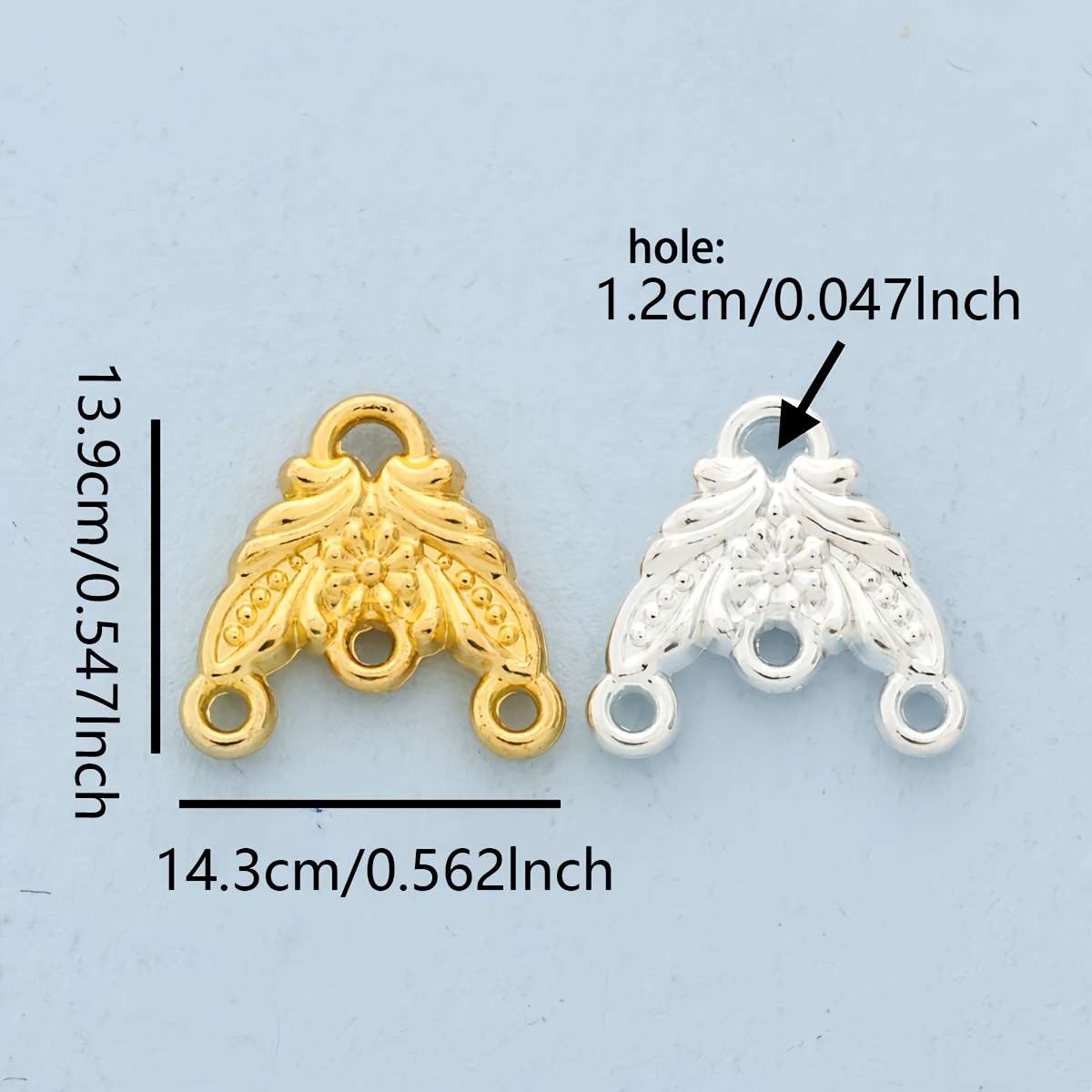 30pcs Multi-Hole Pattern Zinc Alloy 3D Texture Connectors for DIY Jewelry