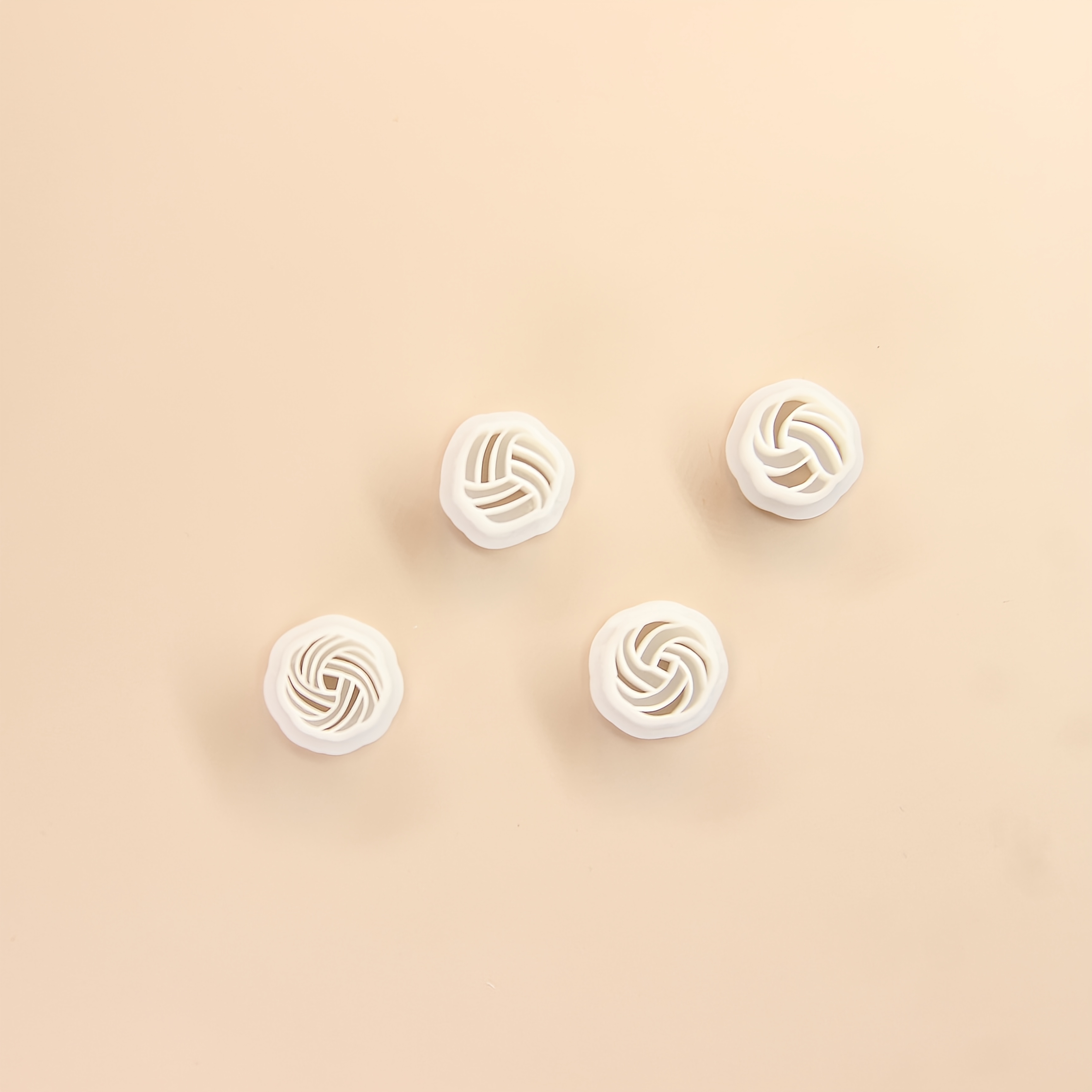 TEMU 4pcs Circle Polymer Clay Cutters, Hollow Polymer Clay Cutters For Earrings Making, Steipe Pattern Earring Clay Cutters, Clay Cutters For Polymer