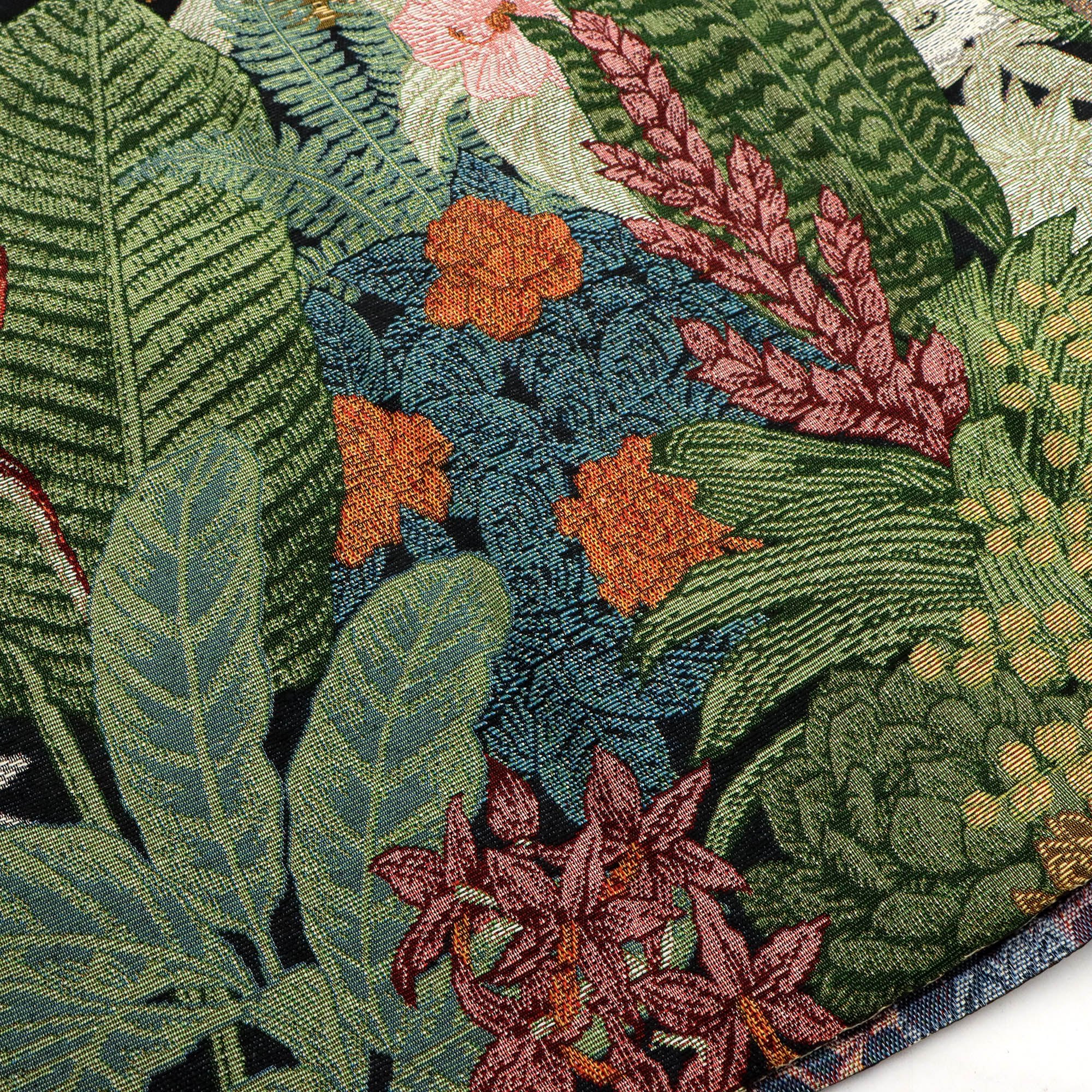 TEMU 1 pièce Tapisserie textile tissée florale au mètre, tissu épais jacquard à fleurs et feuilles pour patchwork, toile de fond, emballage floral,
