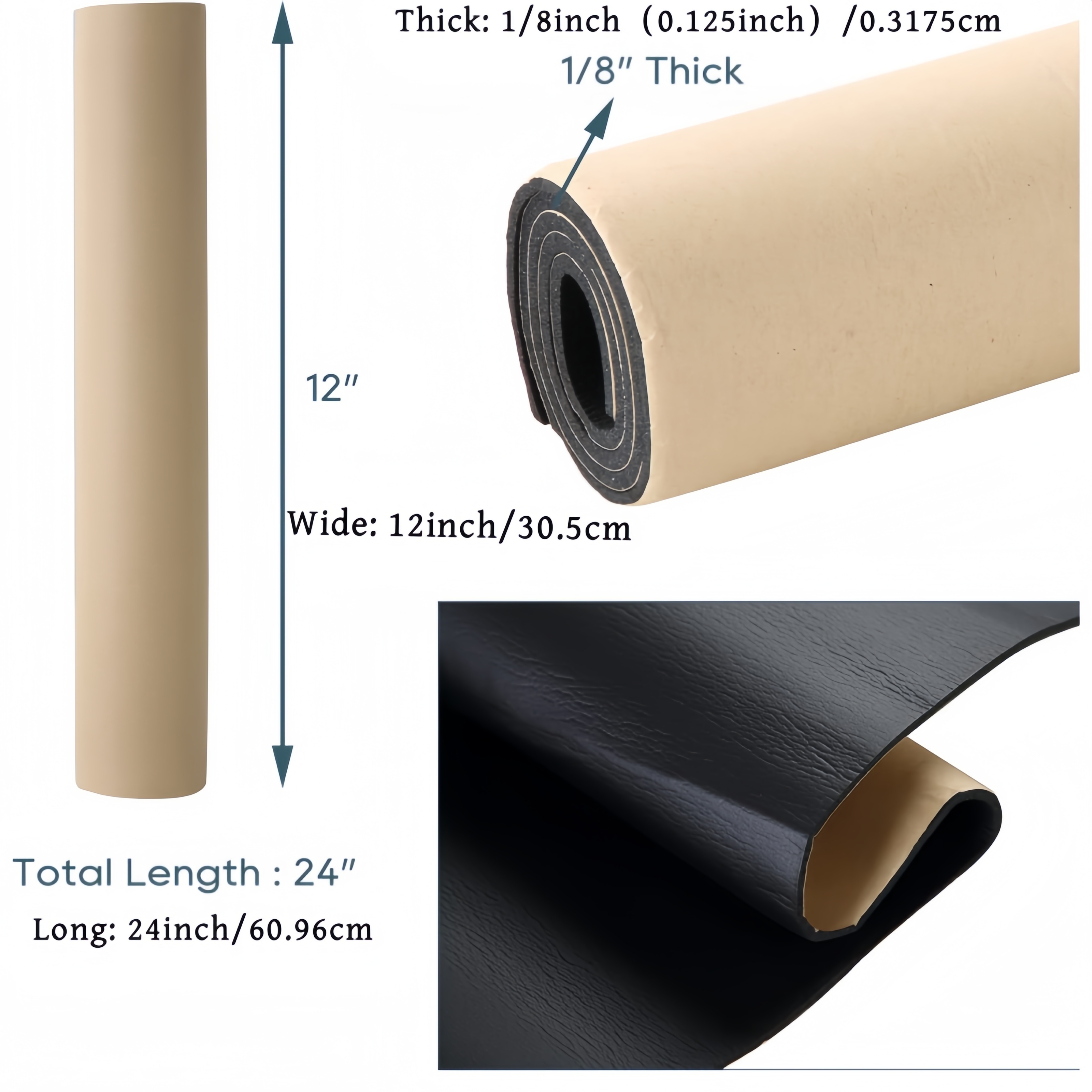 Sponge Neoprene With Adhesive Foam Sheet 0.32 Cm Thick X 30.48 Cm Wide X 60.96 Cm Long, Cut Into Sizes And Lengths - Gaskets, Cosplay, Costumes, Crafts