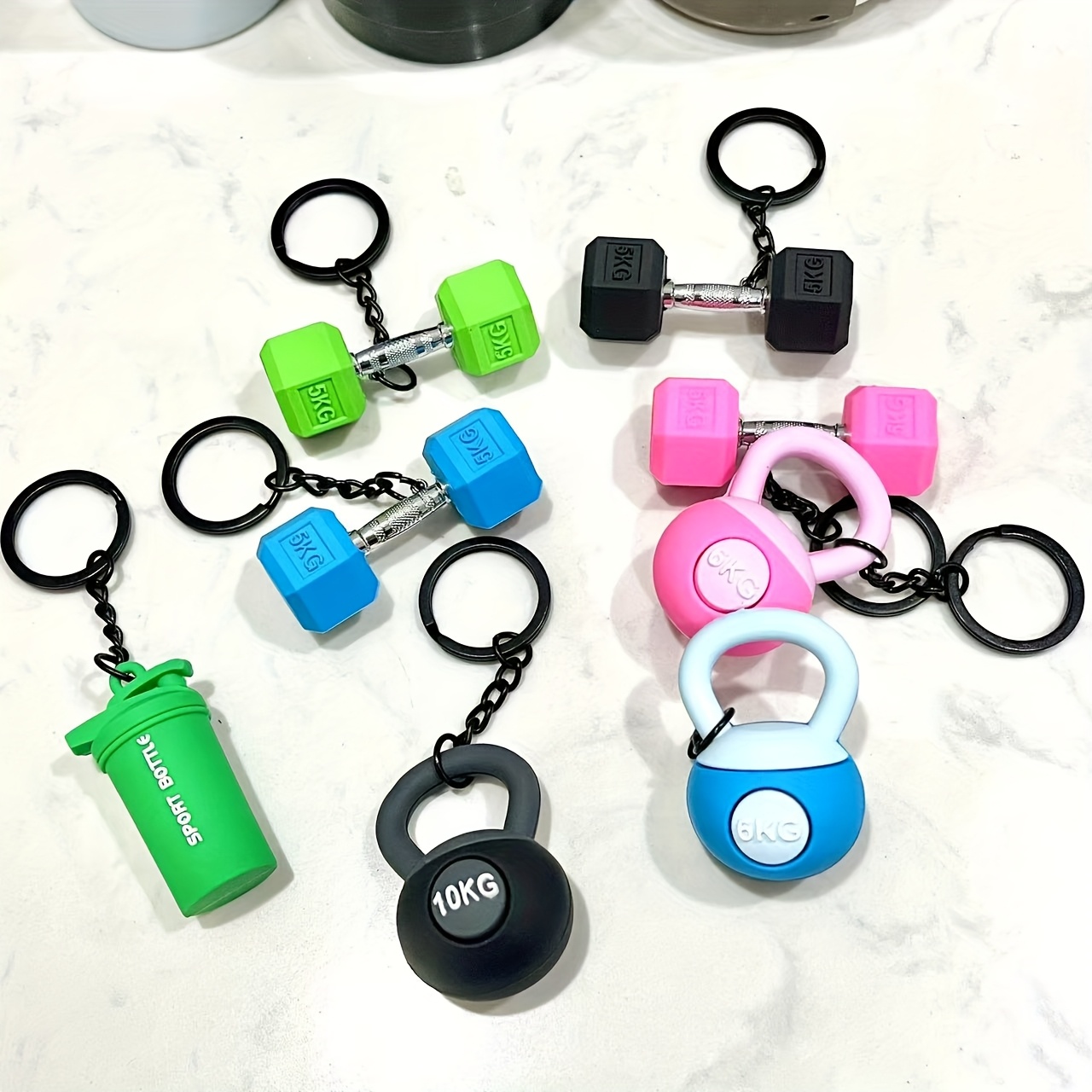 

1pc Silicone Dumbbell Keychain - Fitness Equipment Key Ring For Car Keys, Backpack Charms - Gym Enthusiast Key Holder Accessory