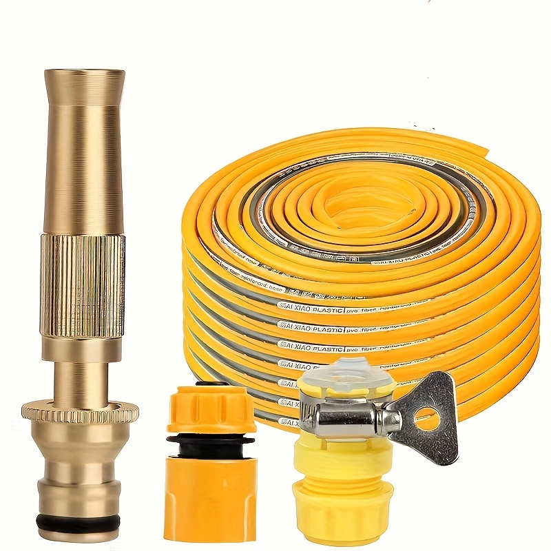 

10m Garden Hose With Spray - Plastic, Ideal For Car Wash, Plant Watering & Lawn Care