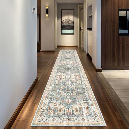 1pc american luxury persian style hallway runner rug machine washable kitchen balcony mat durable and easy to clean entrance mat suitable for bedroom living room decoration
