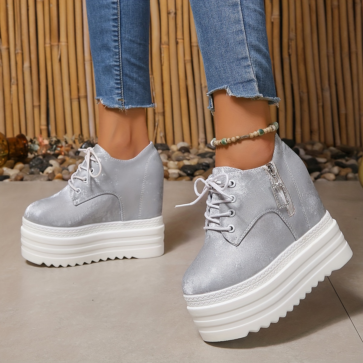 High Top Keilabsatz Sportschuhe Rosa Turnschuhe Mit Keilabsatz Von