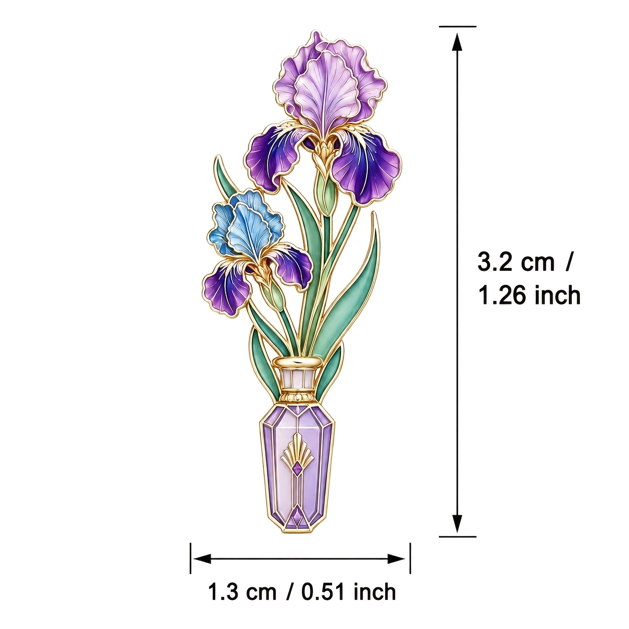French Light Luxury Iris Enamel Badge, Elegant Flower Pin