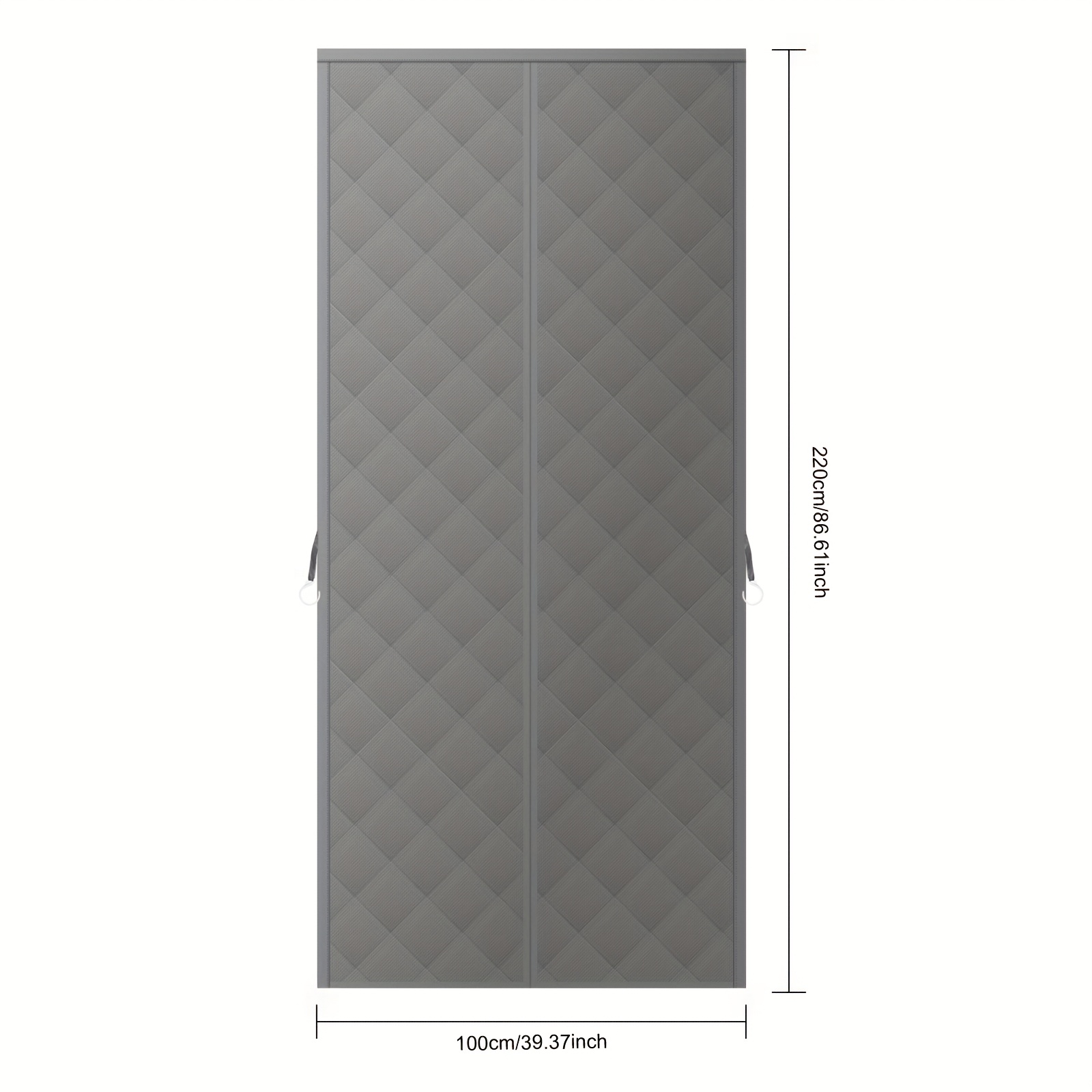 Image of 100x220cm Grey Winter Magnetic Cotton Door Curtain For Living Room, Thickened To Block Cold And Wind, Self-adhesive And Non-perforated, Provides Thermal Insulation And Protection