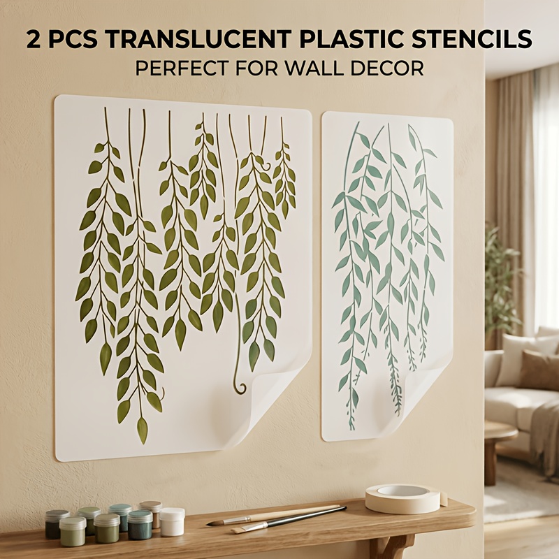 2pcs Vine Stencils for Wall Painting and DIY Crafts