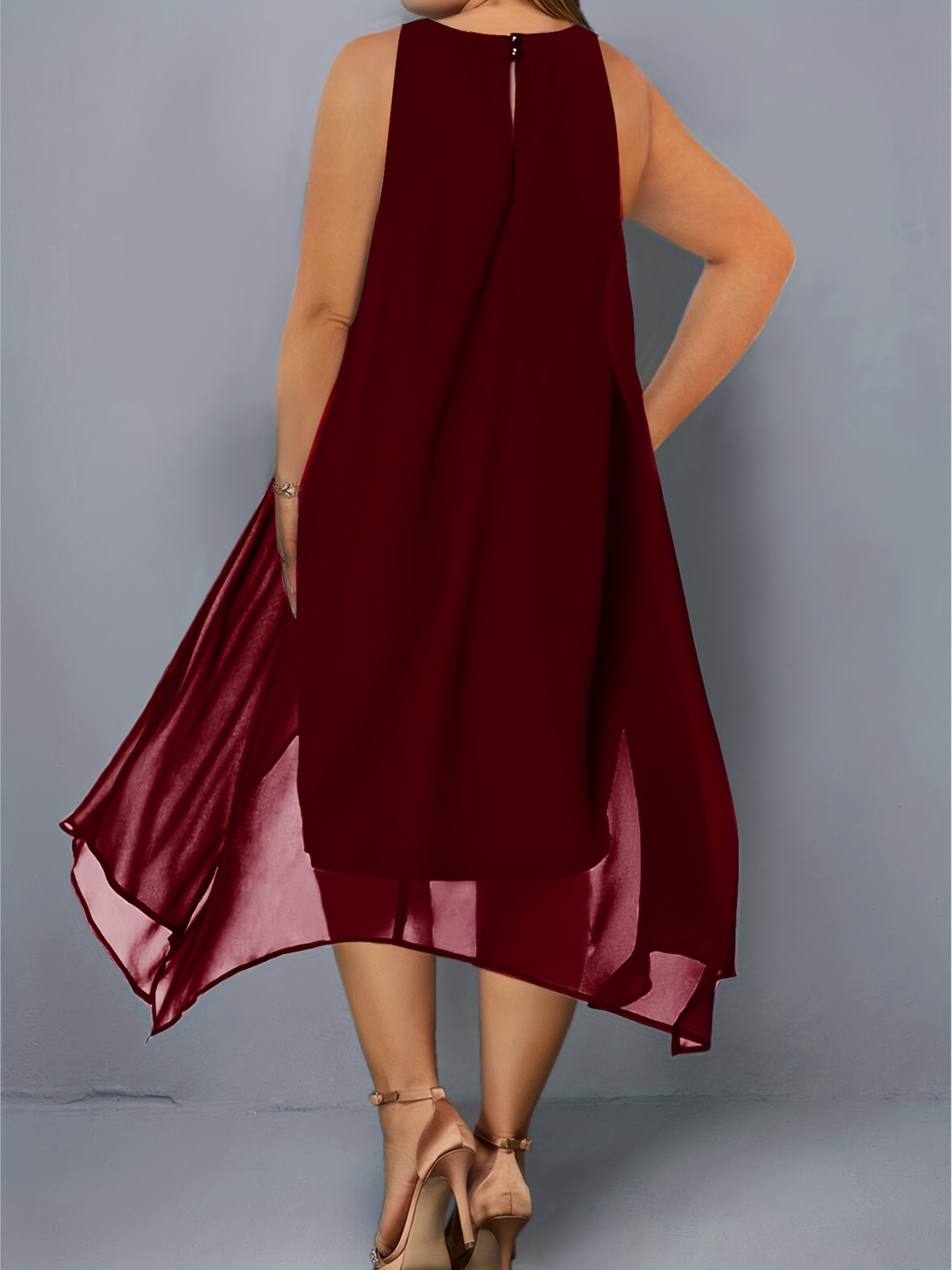 chinese dress ladies LESSLESS – Floor Length Floaty Chiffon Wrap Yellow Dress M-L main image 1