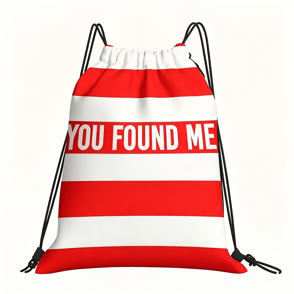TEMU 2d Printed Themed Drawstring Backpack - And Soft Edition, Suitable For Travel, Themed Parties, Machine Washable, Iconic Print