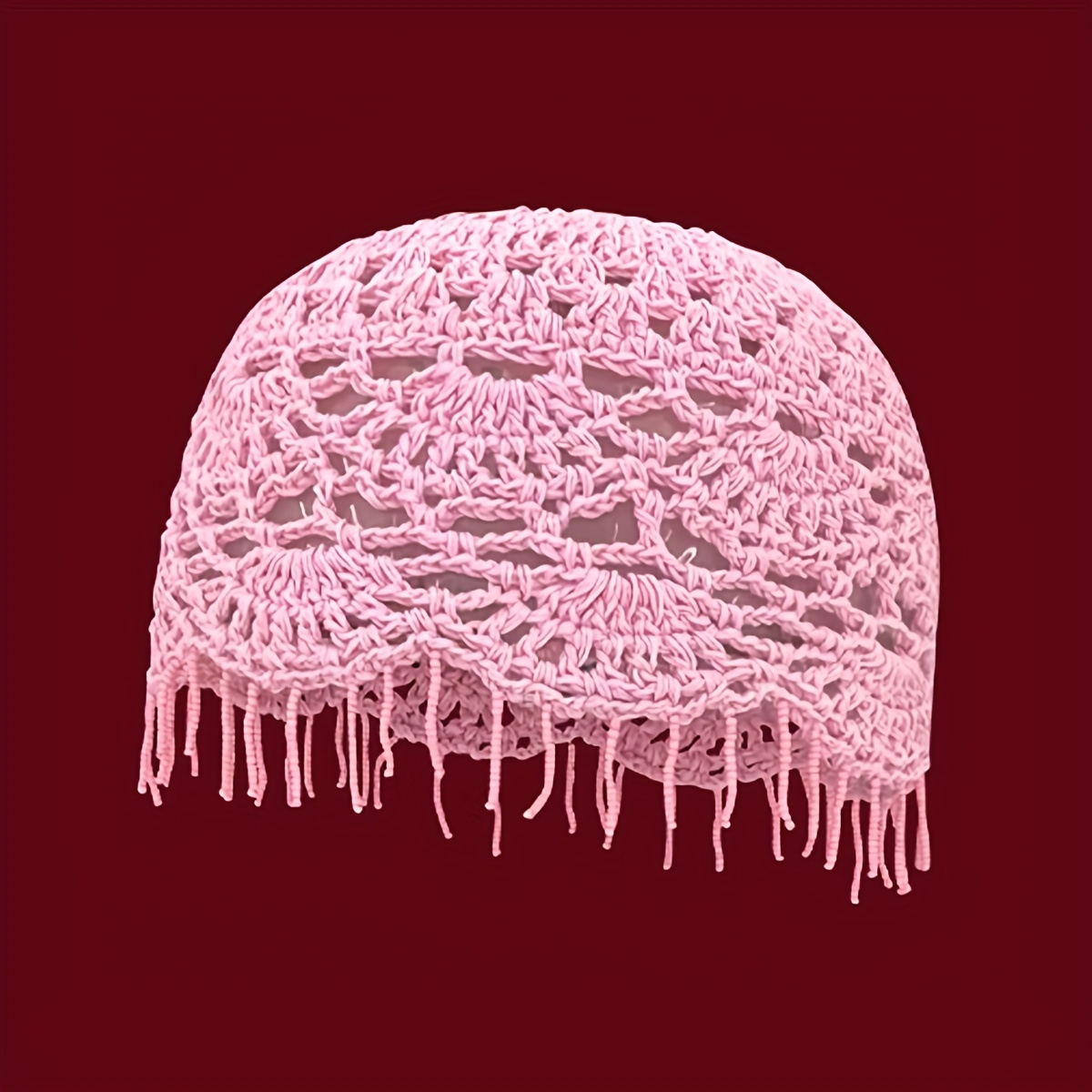 womens hand french vintage beret breathable fringe trim cap  display picture 3