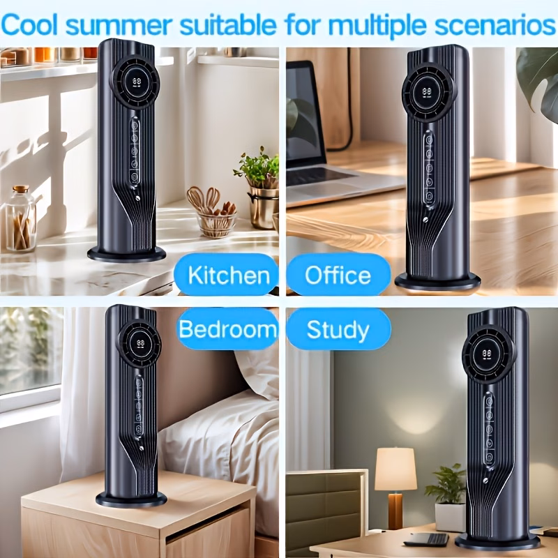 nij experience quick cooling in three seconds this 6 speed usb portable air conditioner and humidifier fan operates and featuring a timer that lasts for six hours making it ideal for home office 4