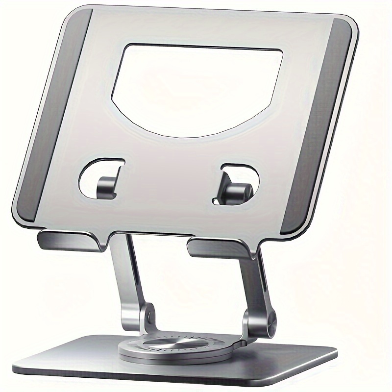 TEMU An Aluminum Alloy Flat Stand - 360° Rotatable Adjustable Folding Table And Bed Mount Stand For Ipad Pro, Air, Mini And Other Devices