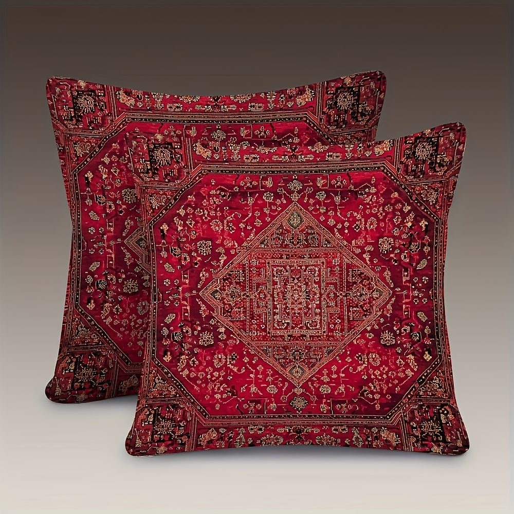 TEMU Reversible Covers, 2-pack, Featuring Exquisite Intricate Patterns In Persian Style, Suitable For Sofa, Living Room, Bedroom, Without Pillow