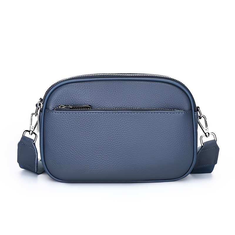 Women's Top-Grain Cowhide Single-Shoulder Bag, Multi-Compartment Crossbody