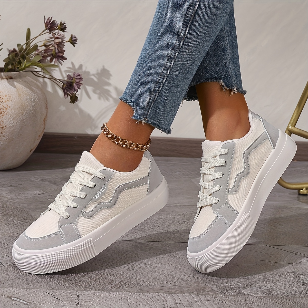 womens lightweight casual sneakers versatile low top lace Temu