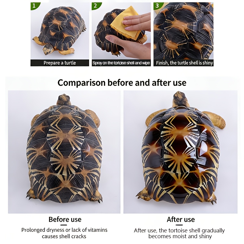 FAELUTE Tortoise Shell Care Spray, Nutrient-Rich Shell Polishing & Protection Spray for Reptiles, Prevents Cracking & Discoloration, Hydrates & Restores Shine, Safe for All Turtle & Tortoise Species, Easy-to-Use Quick-Dry Formula