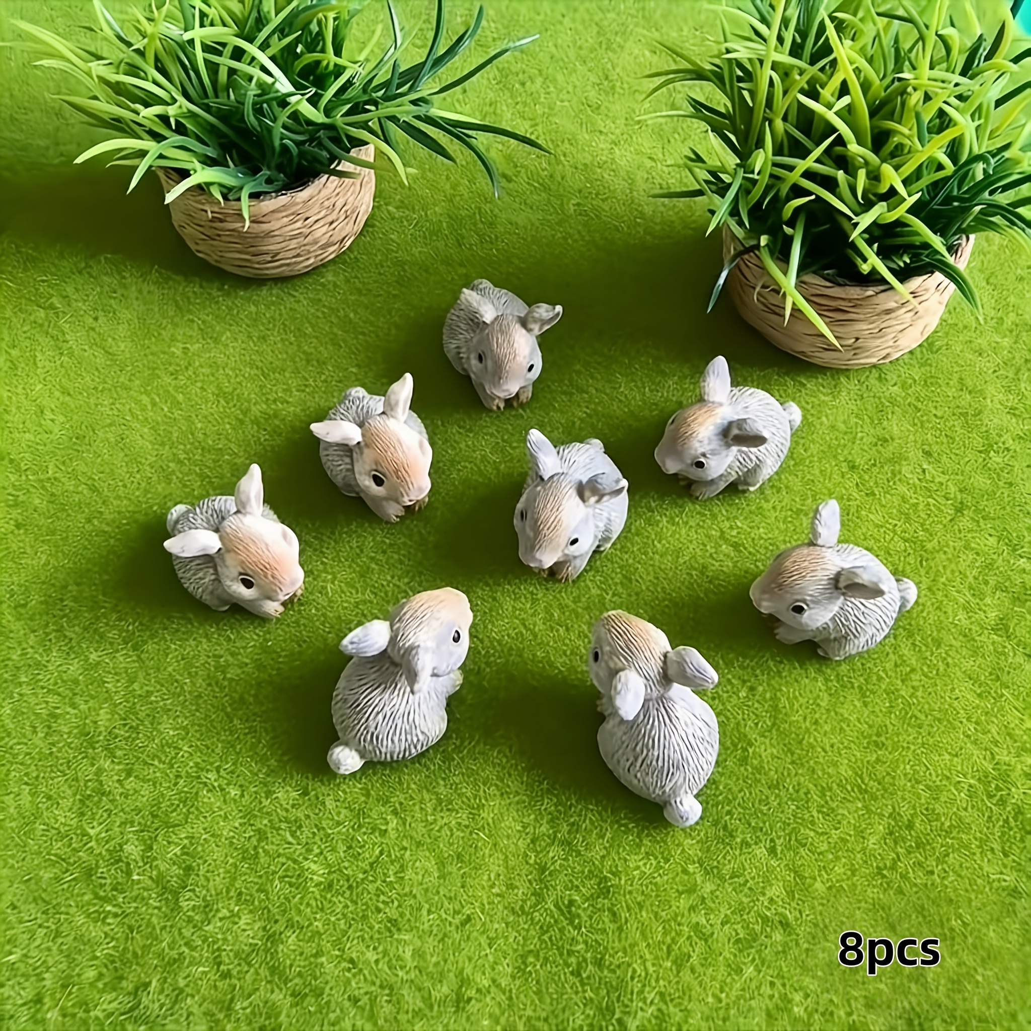 8pcs Miniature Outdoor Decorative Models, Diy Miniature Landscape Collection Props And Ornaments