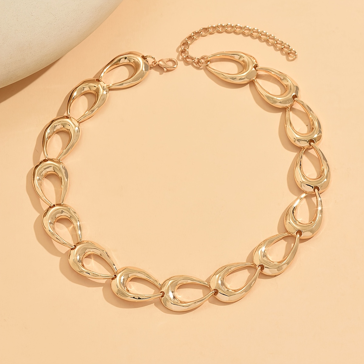 Irregular Shaped Chunky Chain Necklace for Women, Unique Design