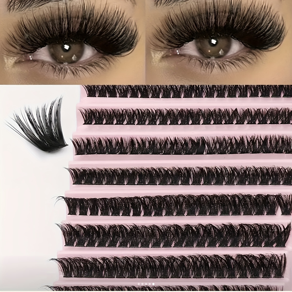 

200 Personal False Eyelashes Set, D- Length 8-16mm, Unscented Appearance Eyelash