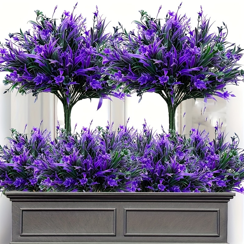 

10pcs Uv-resistant Artificial Flowers - Plants For Indoor & Outdoor Decor, Hanging Window Boxes, No Container Included, Thanksgiving Occasion