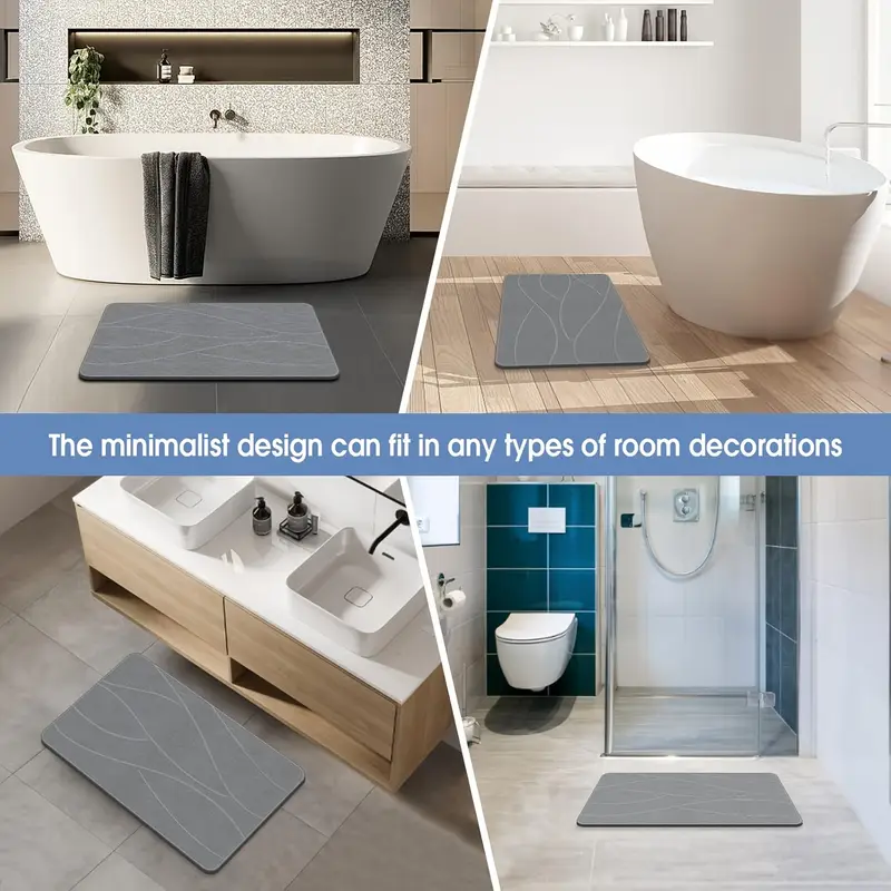 1pc quick dry non slip mud bathroom mat absorbent polyester floor rug with geometric for shower entryway room bedroom ideal for family use bathroom floor mat modern bathroom mat durable bathroom mat bathroom mat Product details 3