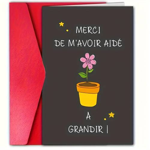 french themed thank you cards with envelopes thanks for of me design features plant and expressing gratitude to family teachers friends employees and bosses