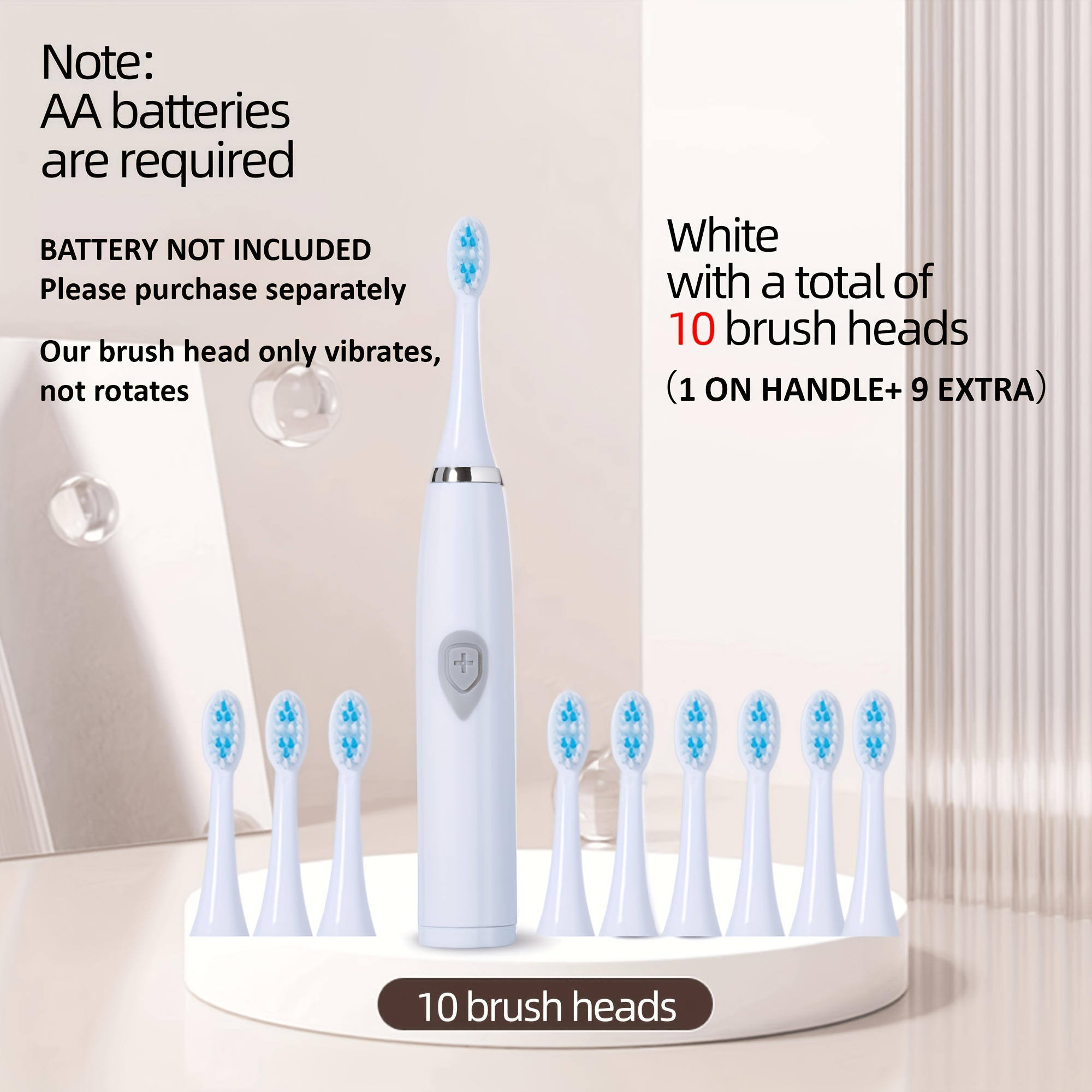 Travel-Friendly Electric Toothbrush with Interchangeable Brush Heads