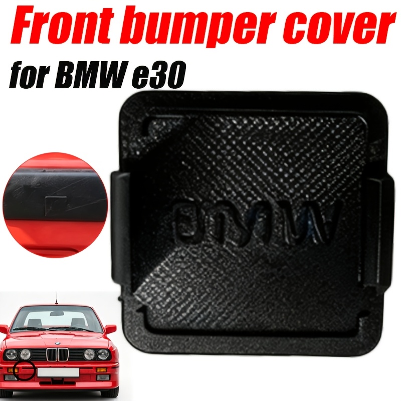 TEMU Fit For E30 Front Bumper Trailer Hook Decorative Cover, Black Plastic Trailer Hole Plug, Car Front Bumper Towing Screw Hole Replacement Plate