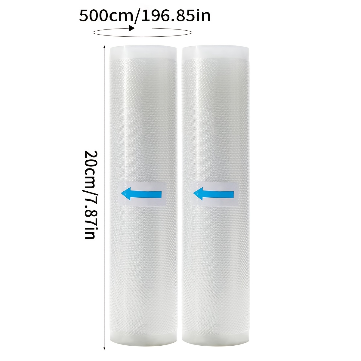 TEMU 2 rouleaux de sacs sous vide, 5 longueur, 8 tailles disponibles, résistants et -, idéaux pour le stockage des aliments et la cuisson à basse