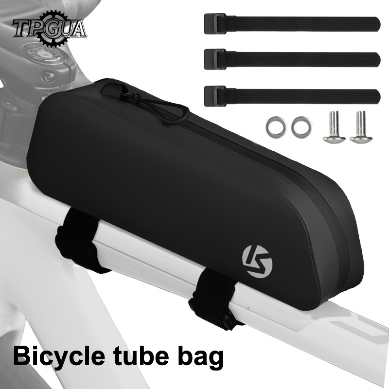 TEMU 【ネジとストラップ付き】自転車用トップチューブバッグ サイクリング フロントバッグ 低抵抗 防風 グレイル ロードバイク トップフレームバッグ 自転車アクセサリー