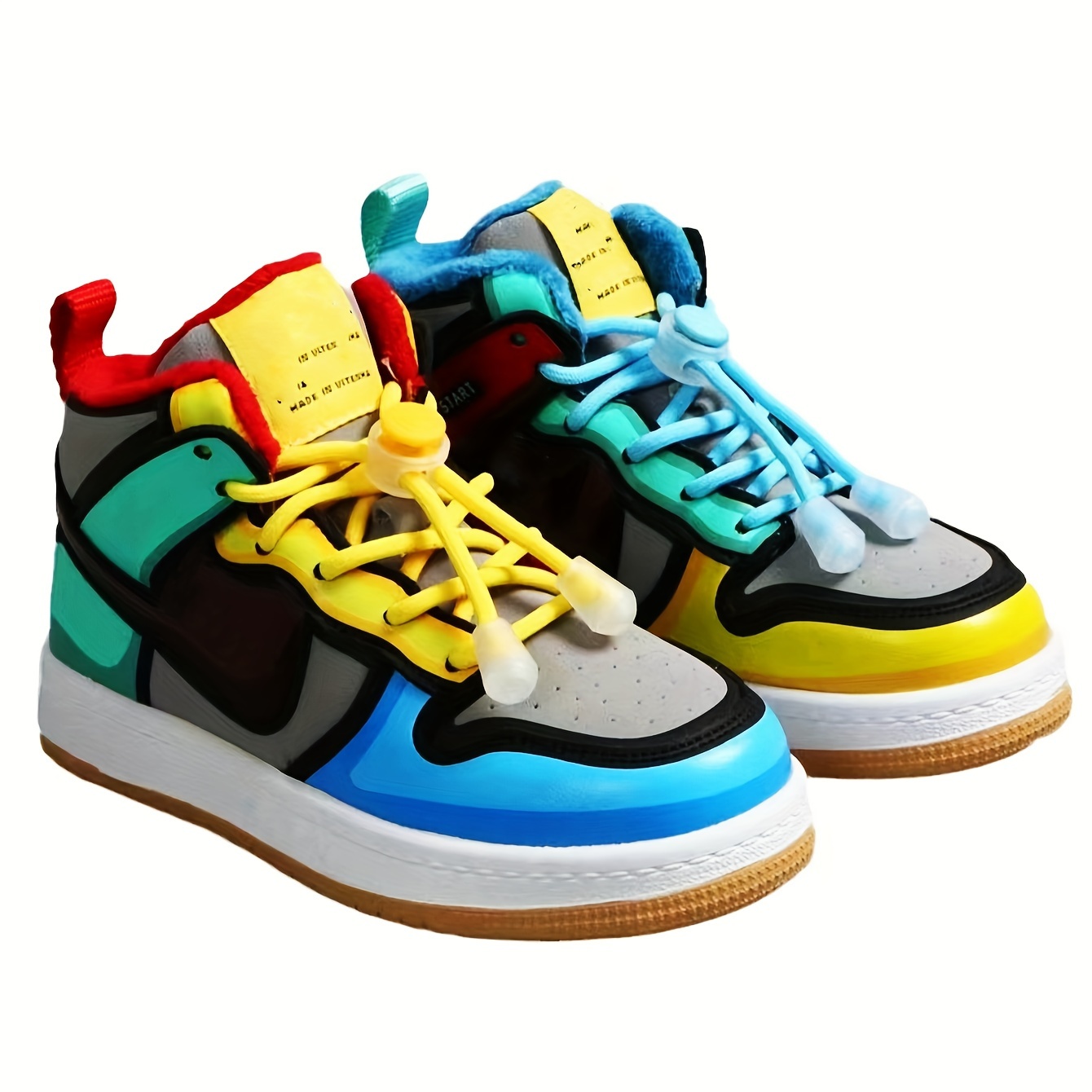 Trendy All-match Shoe Laces with Buckle Fixing Artifact, Colorful Elastic Laces that Don't Need to be Tied, Lazy People's Laces that Don't Need to be Tied, 8pcs Set, Elastic, Shoe Laces