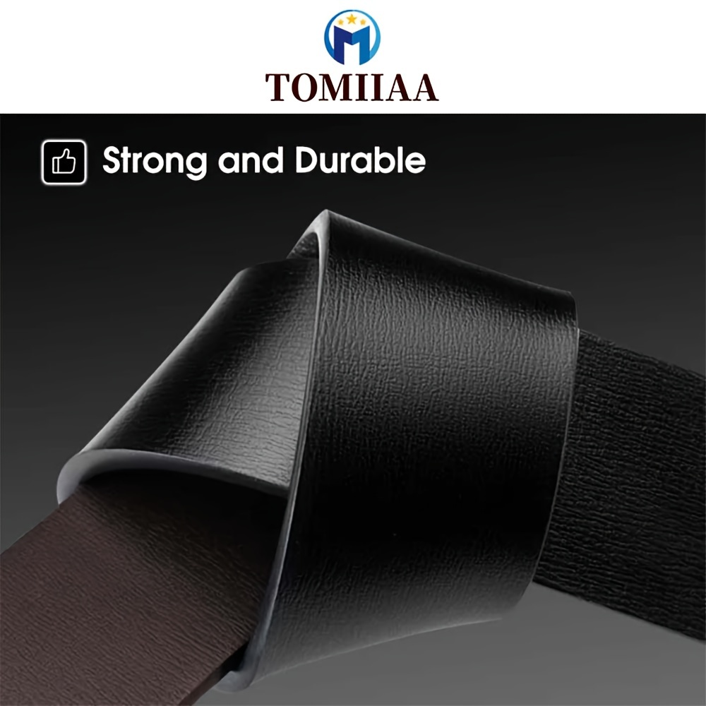 2pcs Set Cowhide Belt Toothless Alloy Automatic Buckle Belt