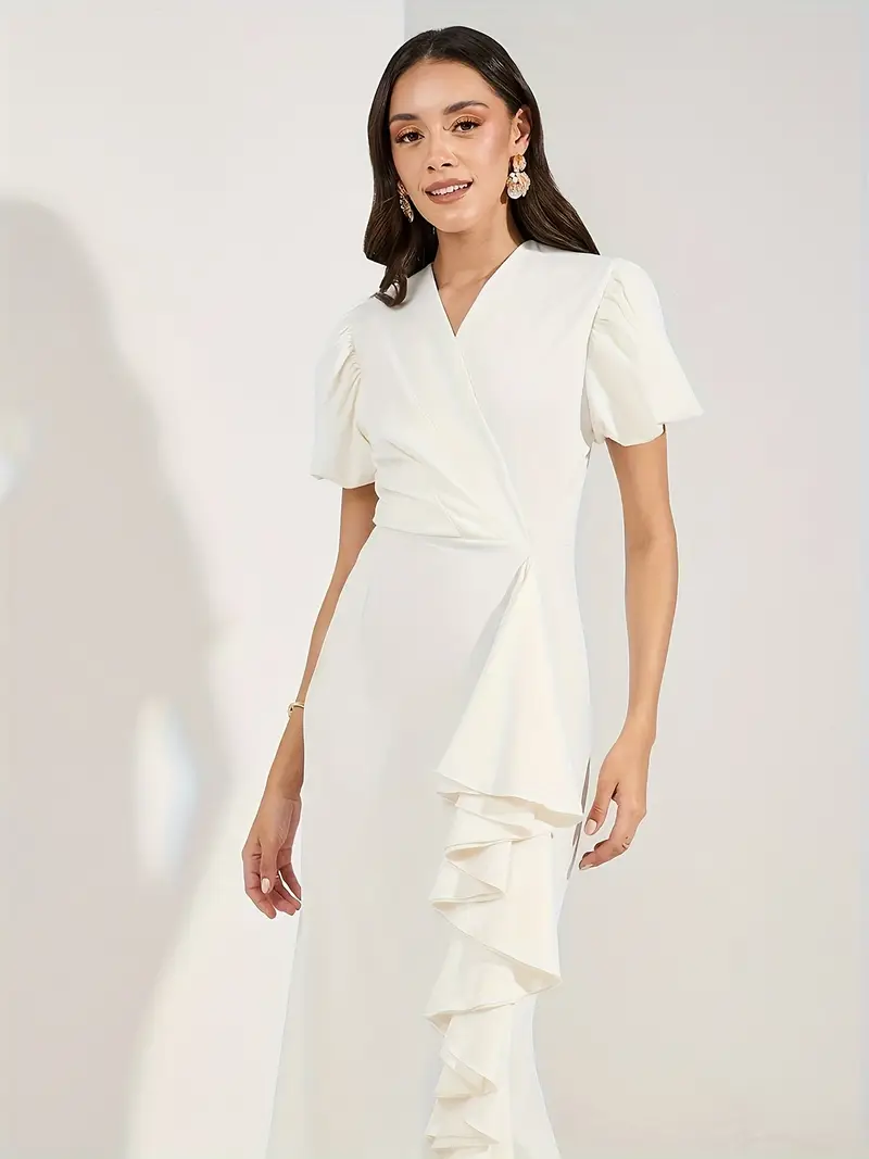 wrap front maxi dress women's clothing - Temu Belgium wrap front maxi dress women's clothing - Temu Belgium
